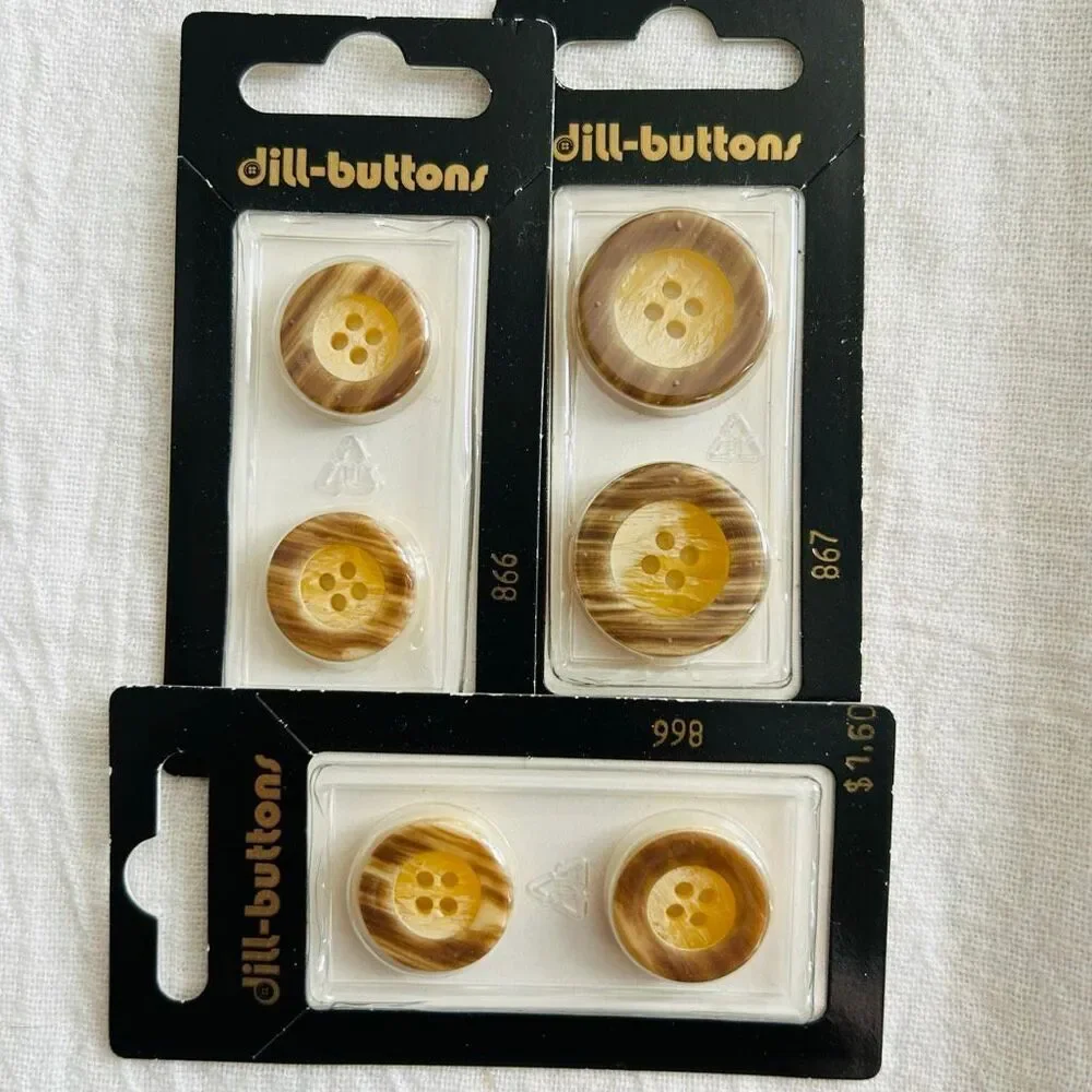 (6) Vintage dill-buttons 7/8” & 11/16” Made in Germany